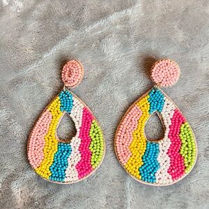 Colorful Beaded Teardrop Earrings